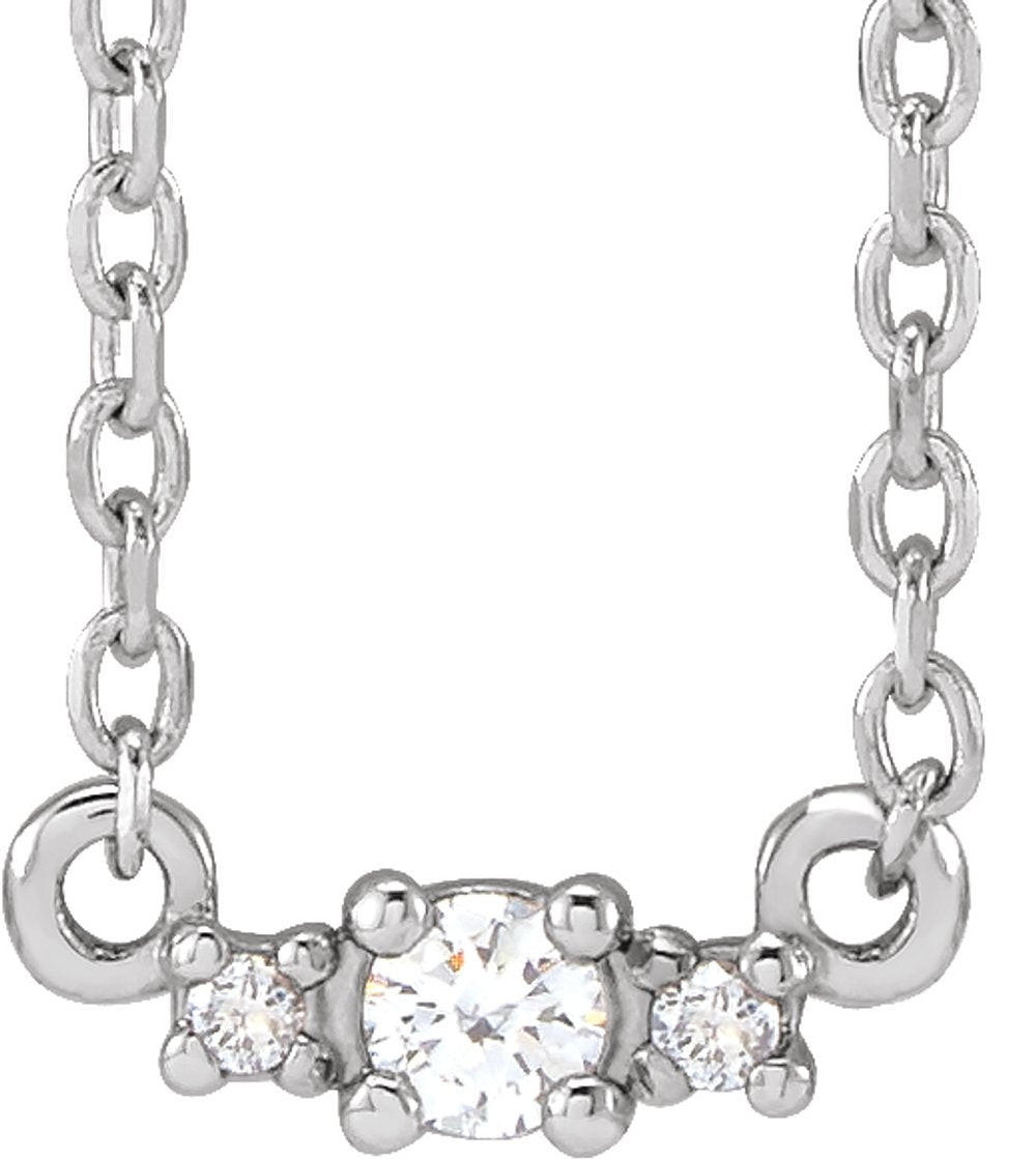 14K White .04 CTW Natural Diamond 18" Necklace