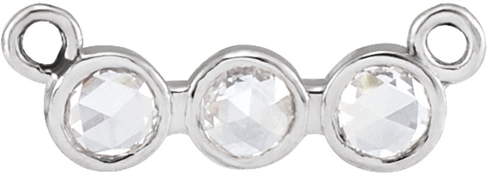 14K White Gold .07 CTW Rose-Cut Natural Diamond Necklace Center