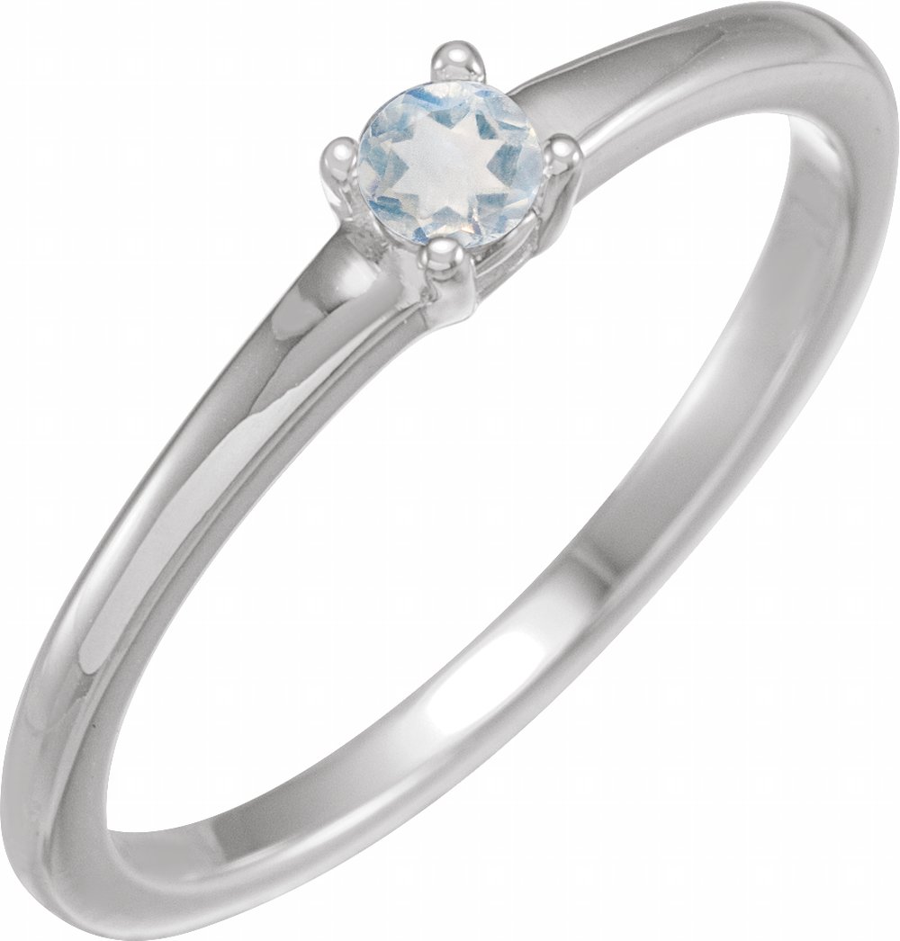 Sterling Silver Natural Blue Moonstone Ring