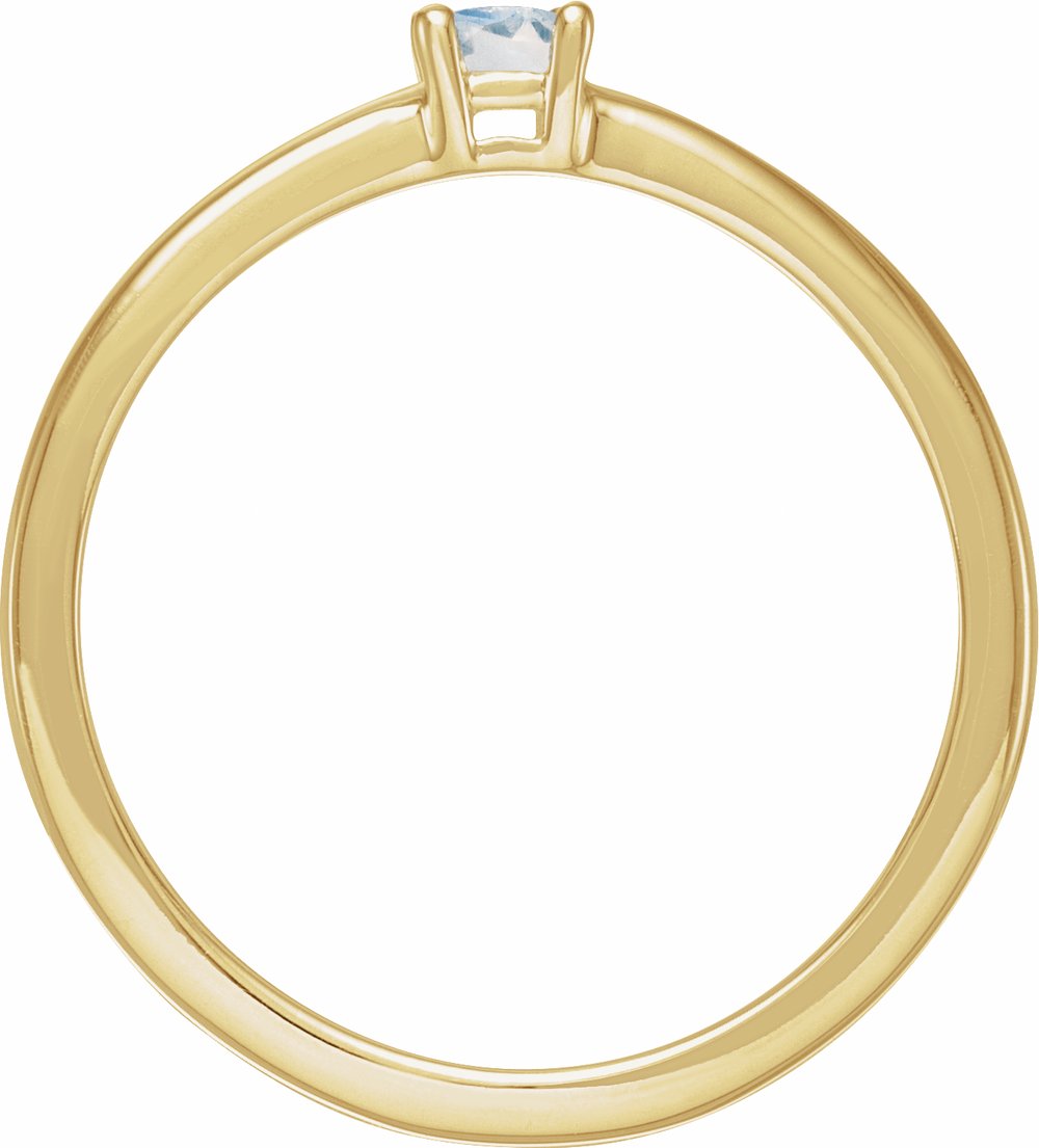 14K Yellow Gold Natural Blue Moonstone Ring