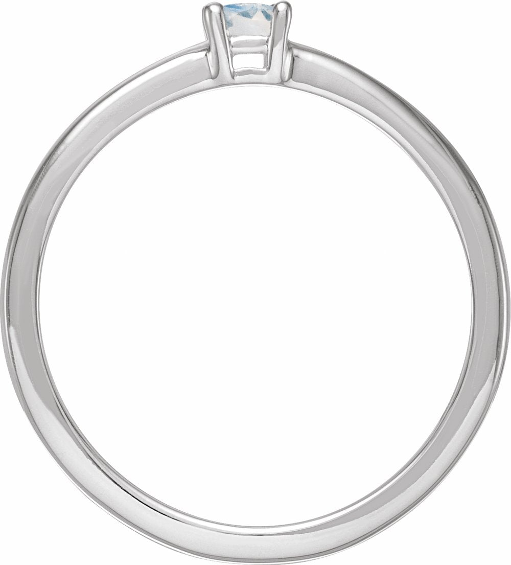 Sterling Silver Natural Blue Moonstone Ring