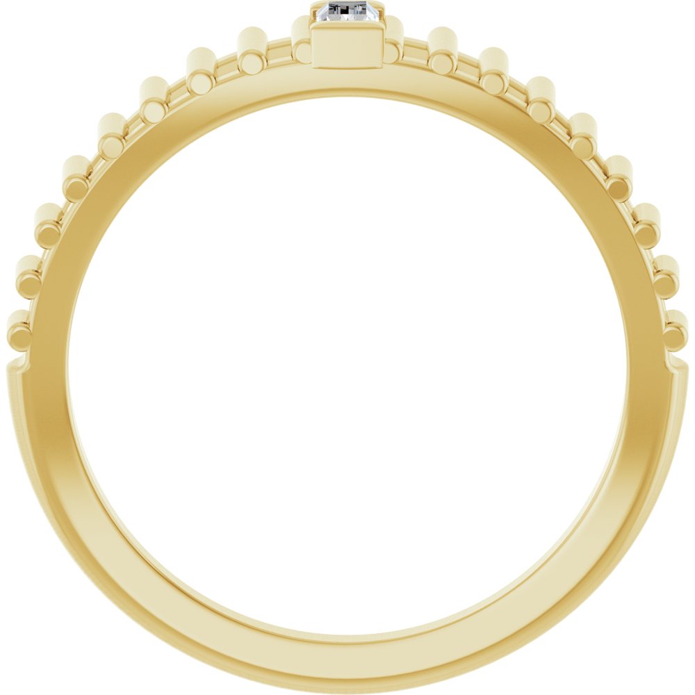 14K Yellow Gold 1/10 CT Natural Diamond Solitaire Ring