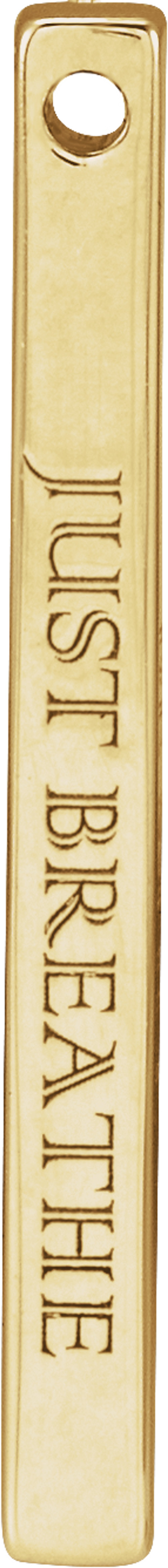 14K Yellow Gold Engravable Four-Sided Bar Pendant