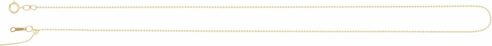 14K Yellow Gold 1 mm Adjustable Threader Bead 16-22" Chain