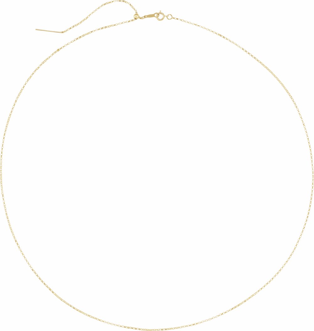 14K Yellow Gold-Filled 1 mm Adjustable Threader Rolo 16-22" Chain