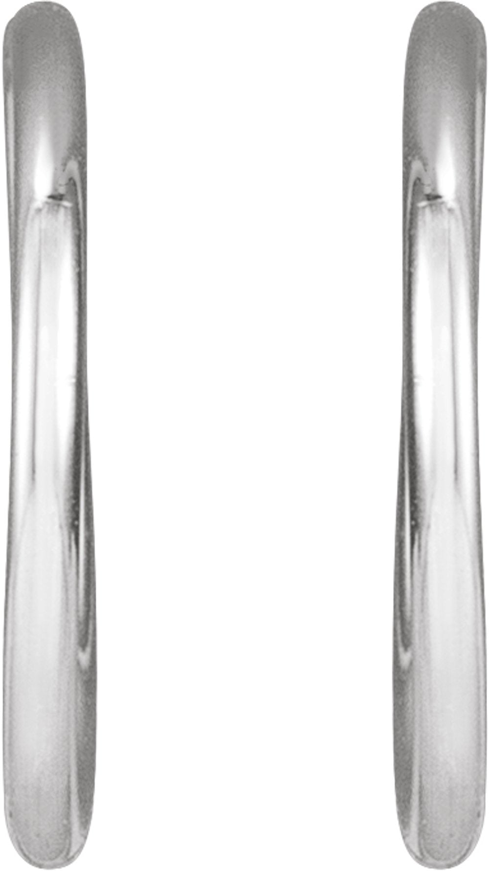 Sterling Silver Endless Tube 13 mm Hoop Earrings