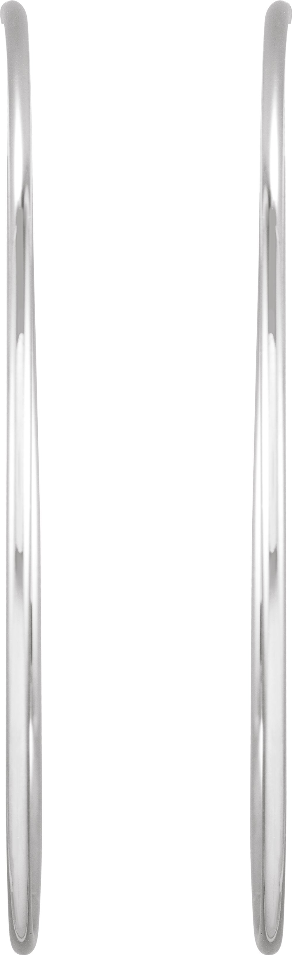 Sterling Silver Endless Tube 65 mm Hoop Earrings