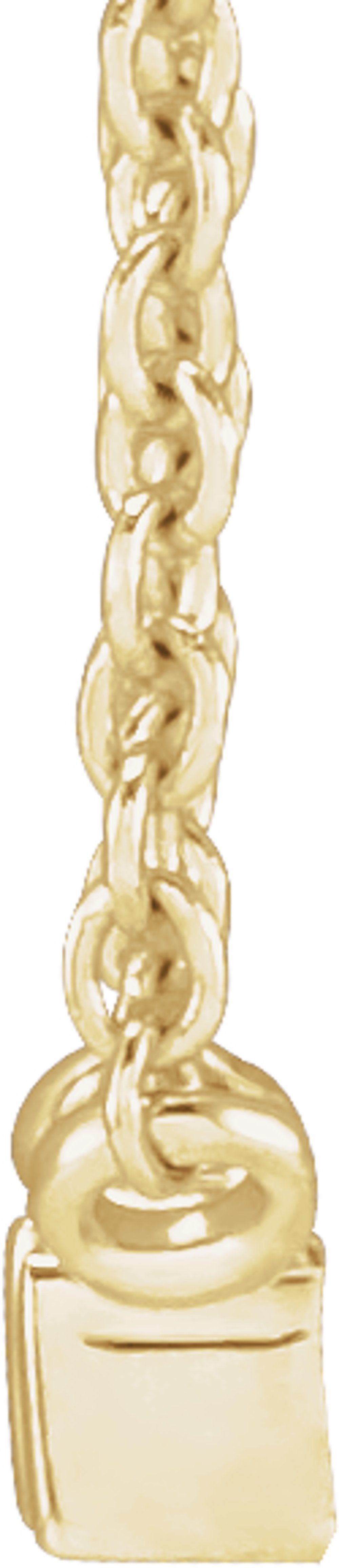 14K Yellow Gold 1/8 CT Natural Diamond Solitaire 16-18" Necklace
