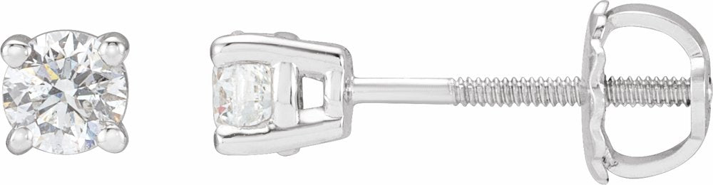 14K White Gold 1/2 CTW Natural Diamond Stud Earrings