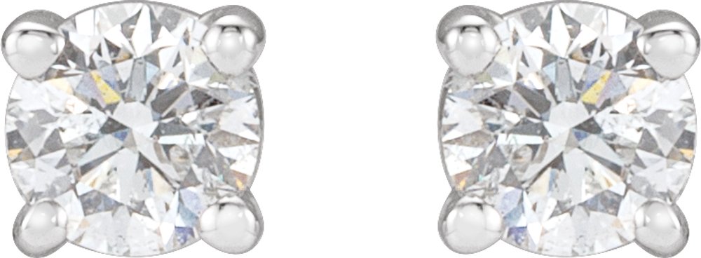 14K White Gold 1/2 CTW Natural Diamond Stud Earrings