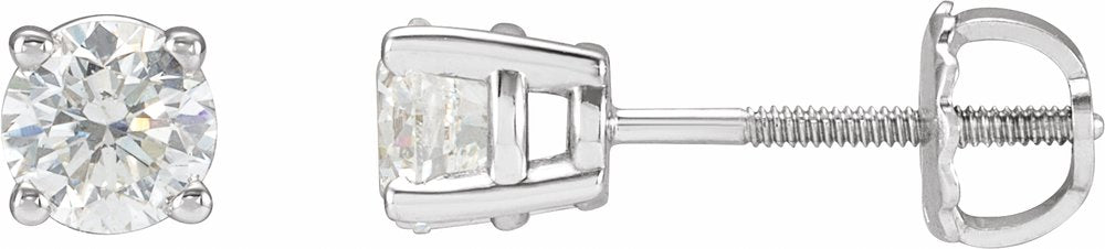 14K White Gold 1 CTW Natural Diamond Stud Earrings