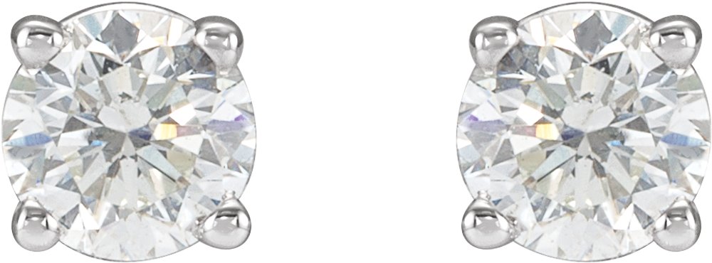 14K White 1 CTW Natural Diamond Stud Earrings
