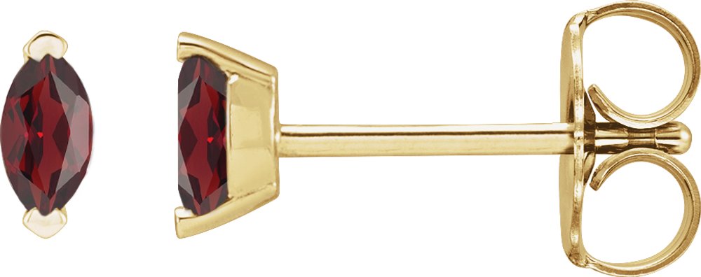 14K Yellow Gold Natural Mozambique Garnet Earrings