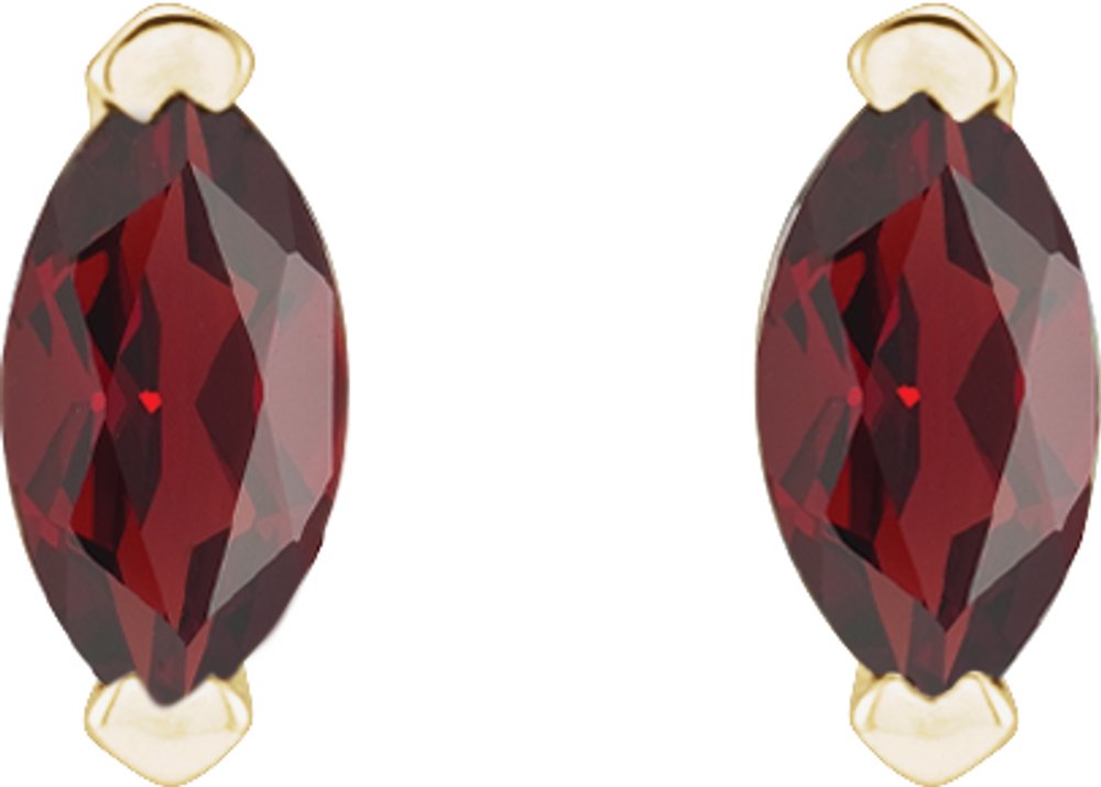 14K Yellow Gold Natural Mozambique Garnet Earrings