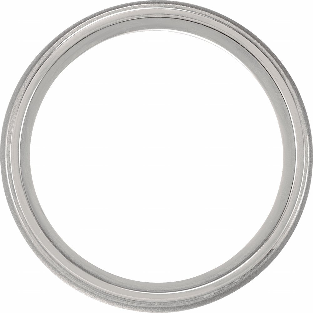 Titanium 5 mm Stepped-Edge Half Round Band Size 8.5
