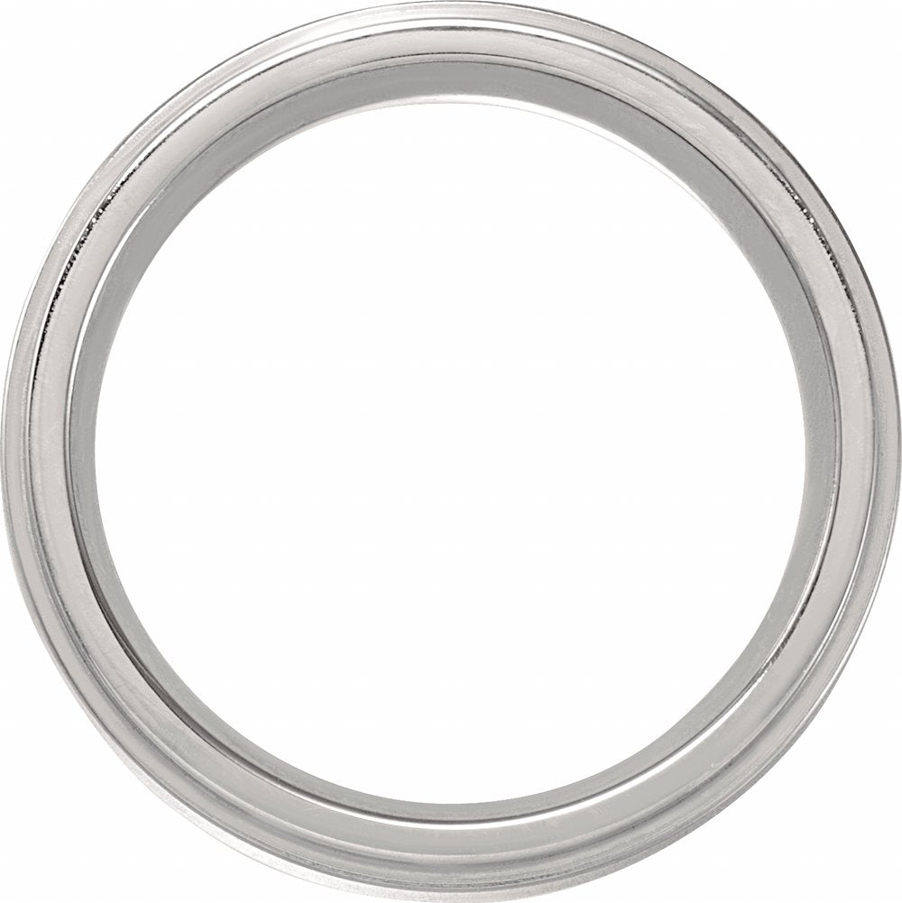 Titanium 5 mm Stepped-Edge Comfort-Fit Flat Band Size 8