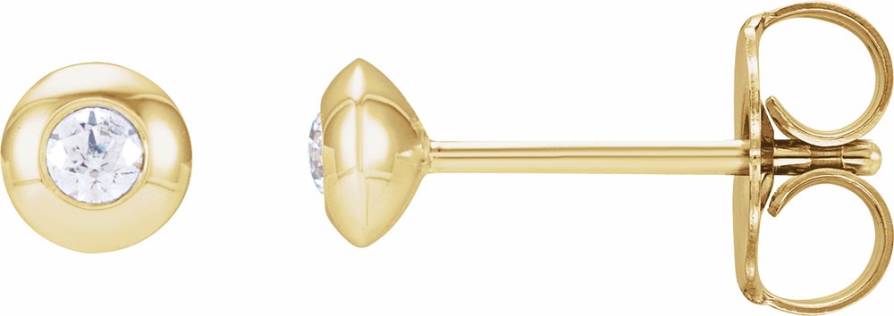 14K Yellow Gold .06 CTW Natural Diamond Domed Bezel-Set Earrings
