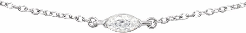 14K White Gold 1/4 CT Lab-Grown Diamond 16-18" Necklace