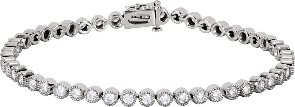 14K White Gold 2 CTW Natural Diamond Line 7 1/4" Bracelet