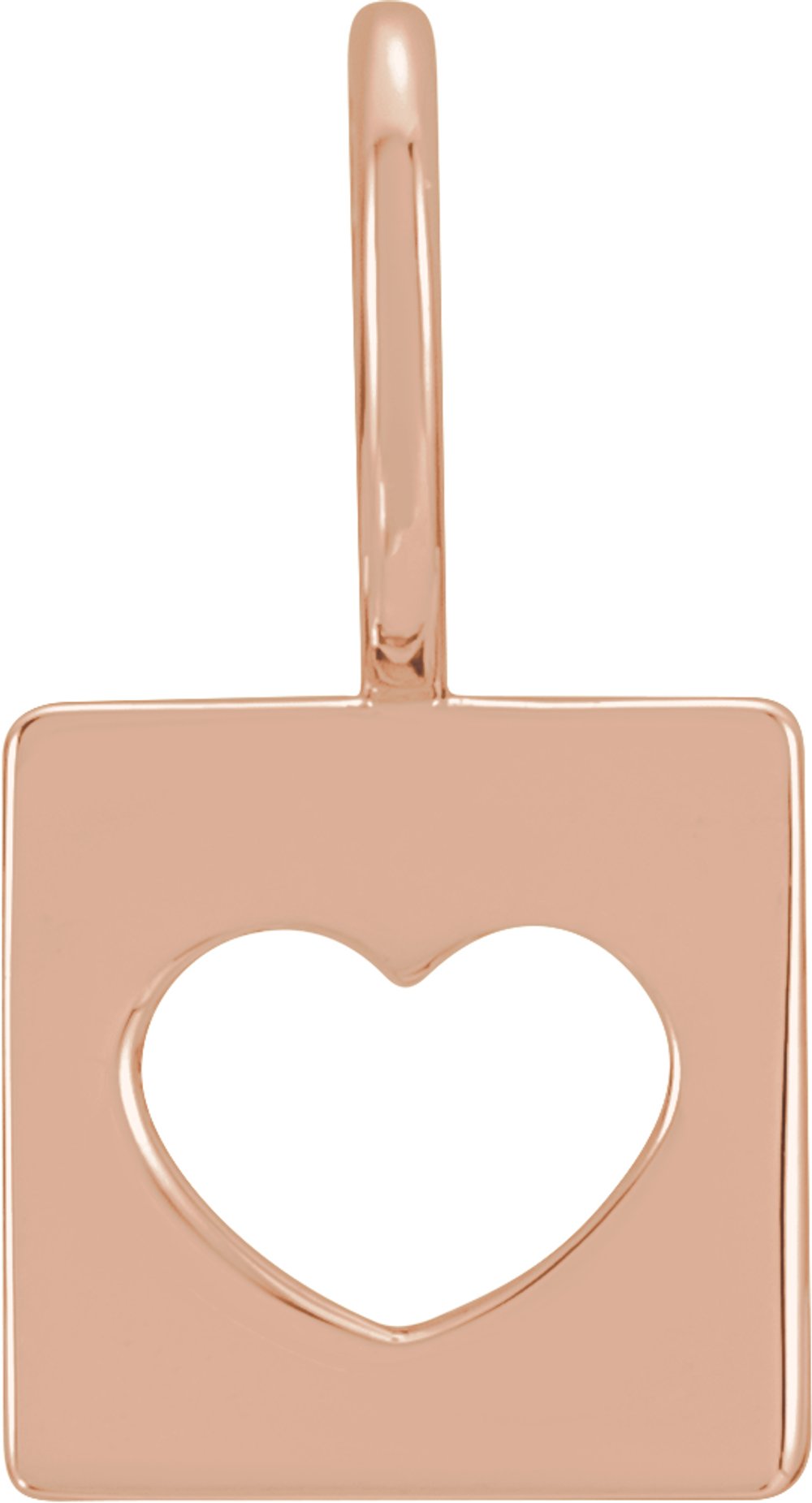 14K Rose Gold Pierced Heart Charm/Pendant