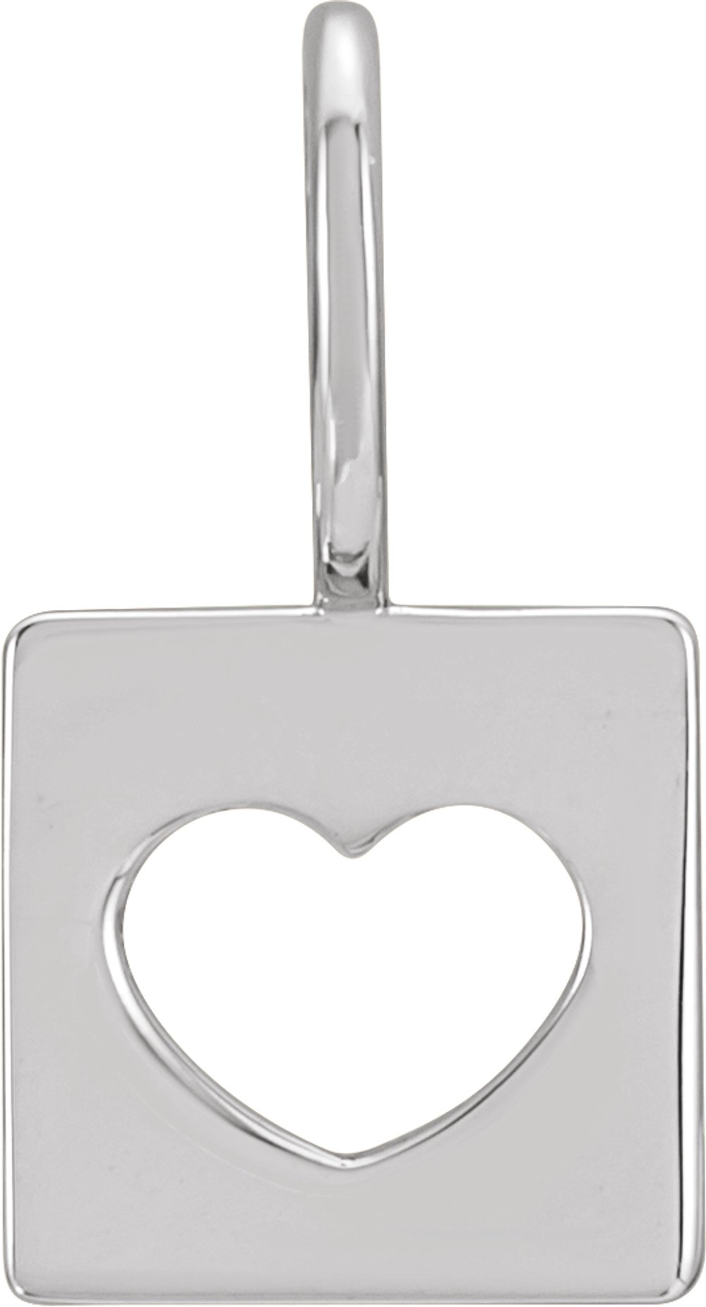 14K White Pierced Heart Charm/Pendant