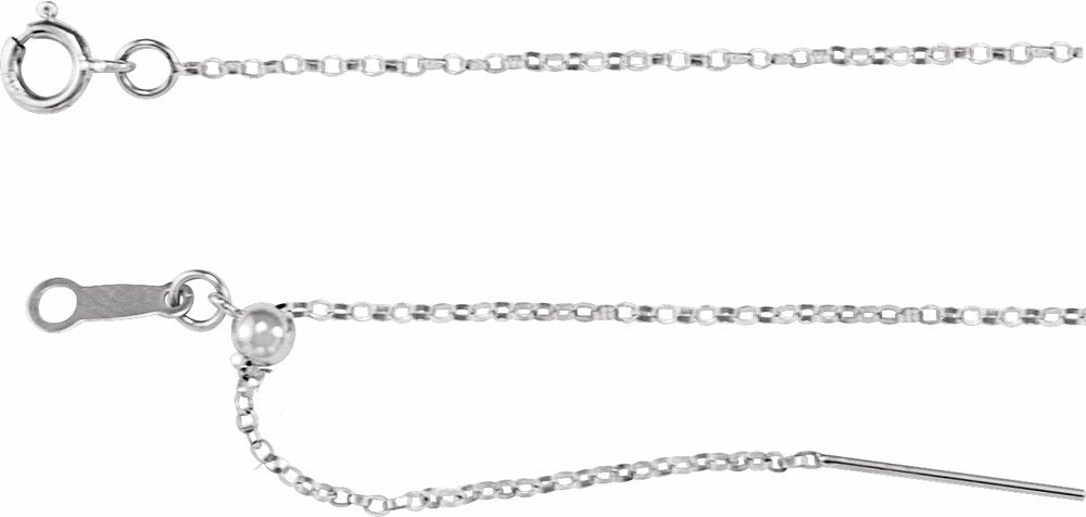 Sterling Silver 1 mm Adjustable Threader Rolo 16-22" Chain