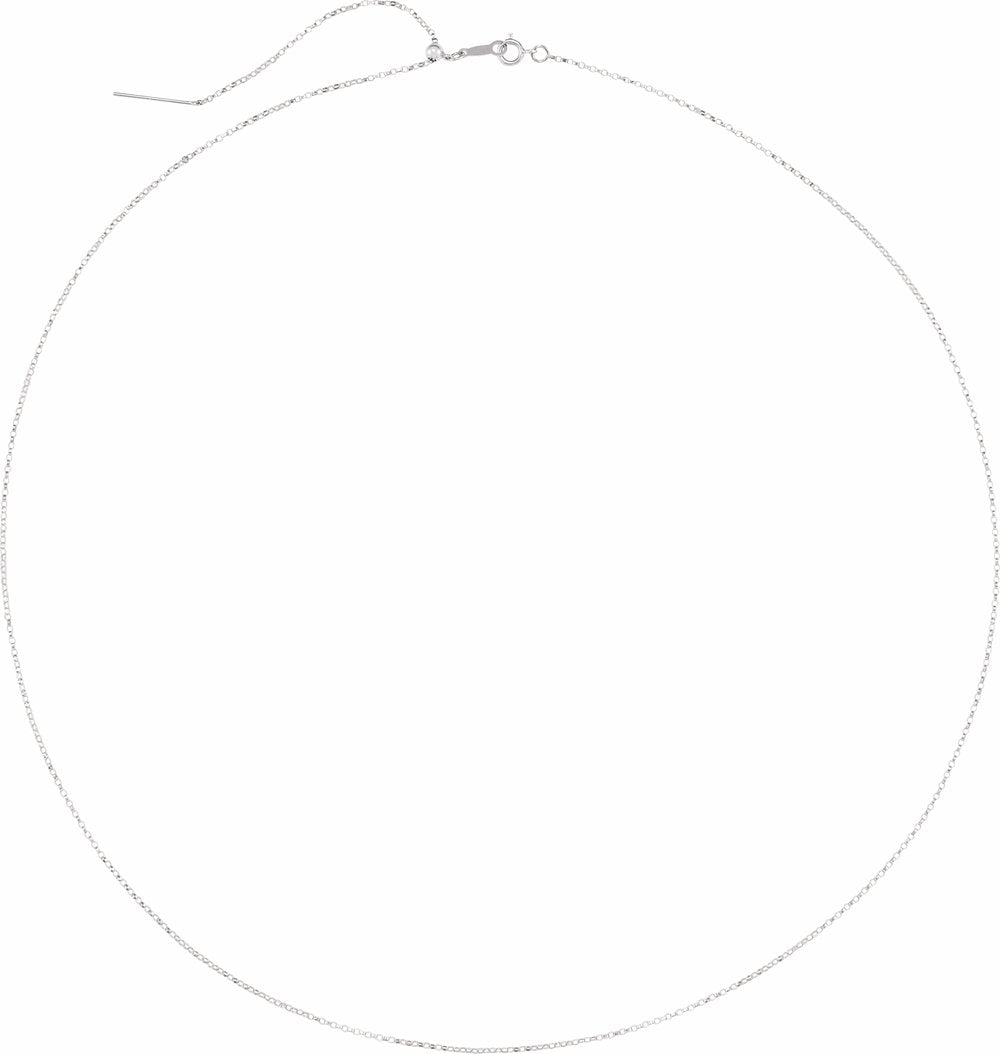 Sterling Silver 1 mm Adjustable Threader Rolo 16-22" Chain