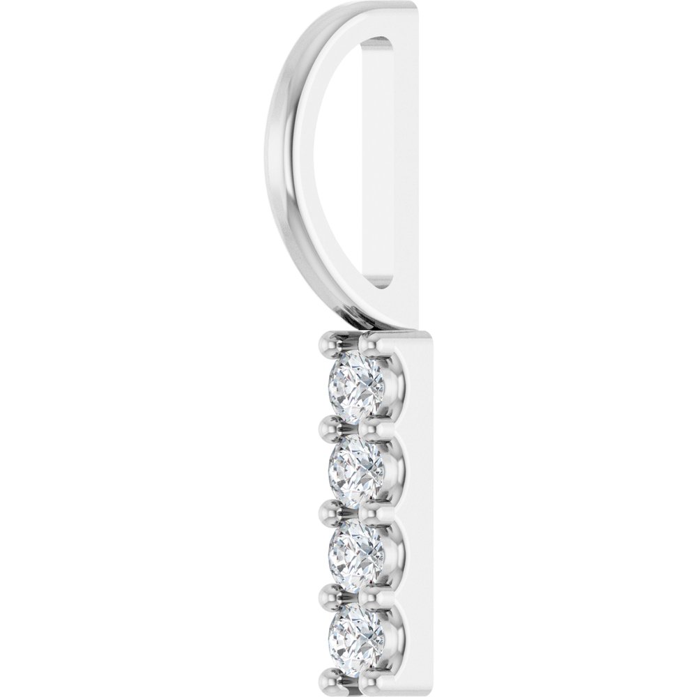 14K White Gold .07 CTW Natural Diamond Bar Charm/Pendant