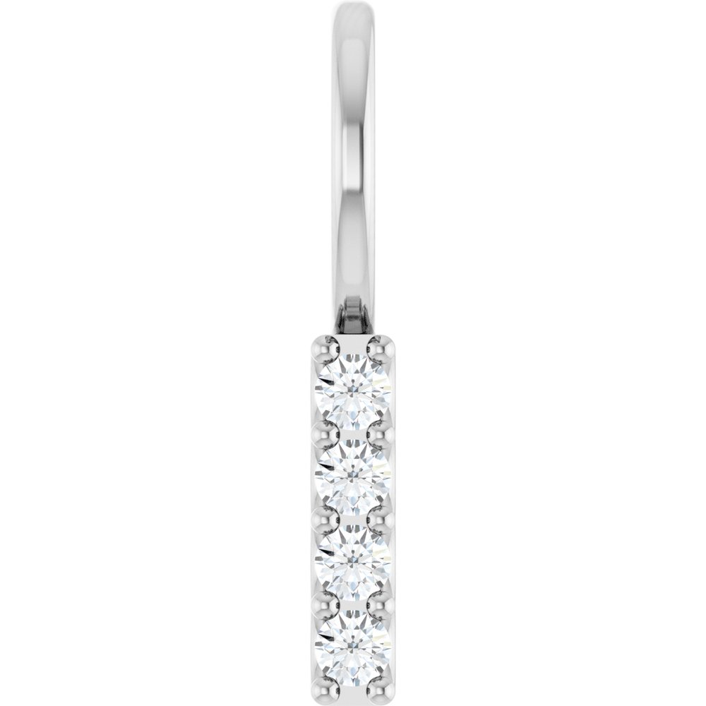 14K White Gold .07 CTW Natural Diamond Bar Charm/Pendant