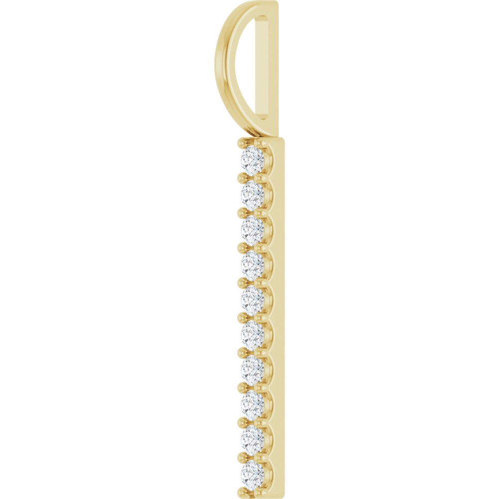 14K Yellow Gold 1/6 CTW Lab-Grown Diamond Bar Charm/Pendant