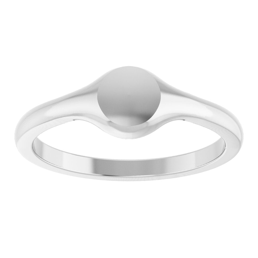 Sterling Silver Round Petite Signet Ring
