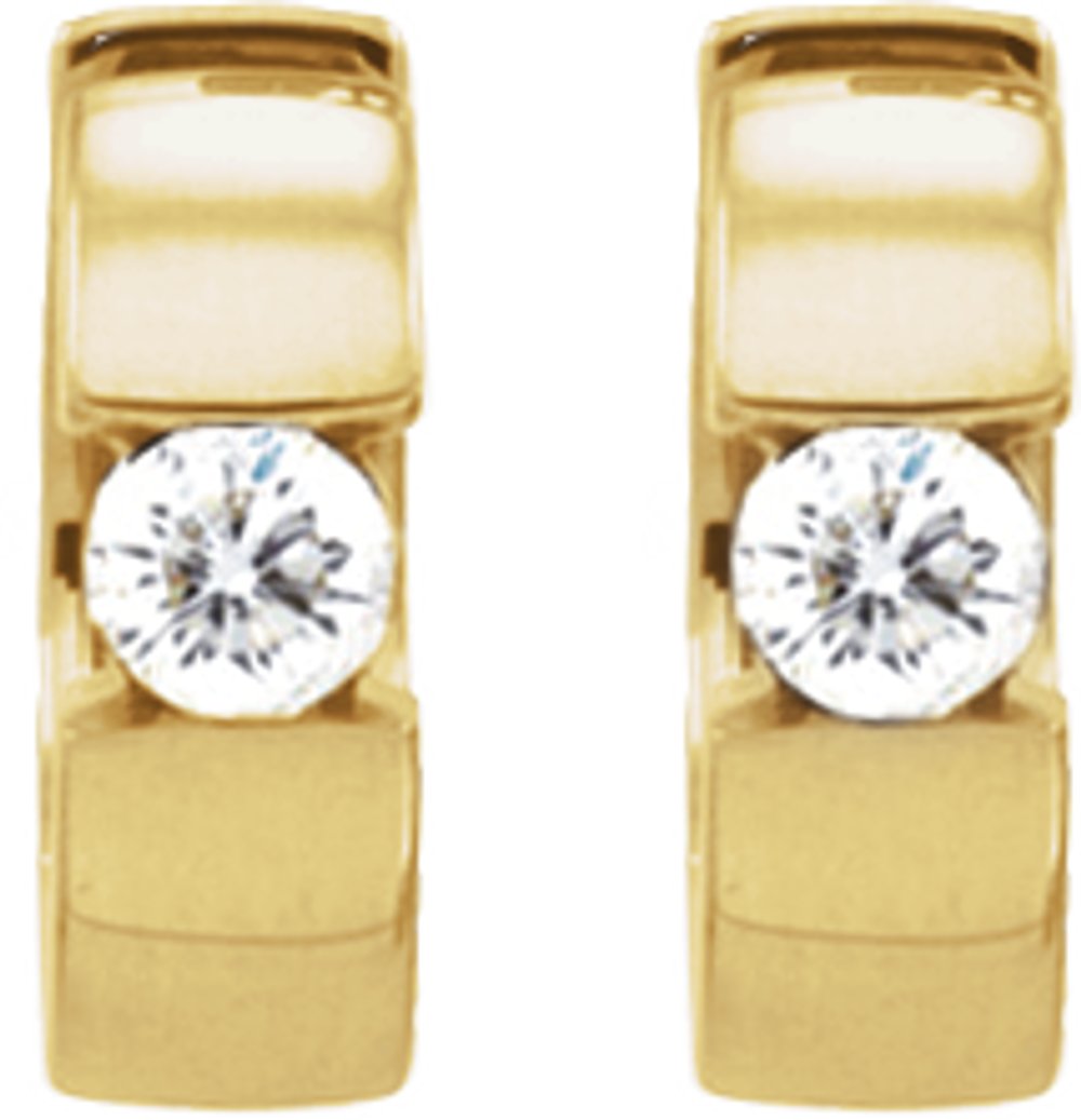 14K Yellow Gold 1/2 CTW Natural Diamond Hinged Hoop Earrings