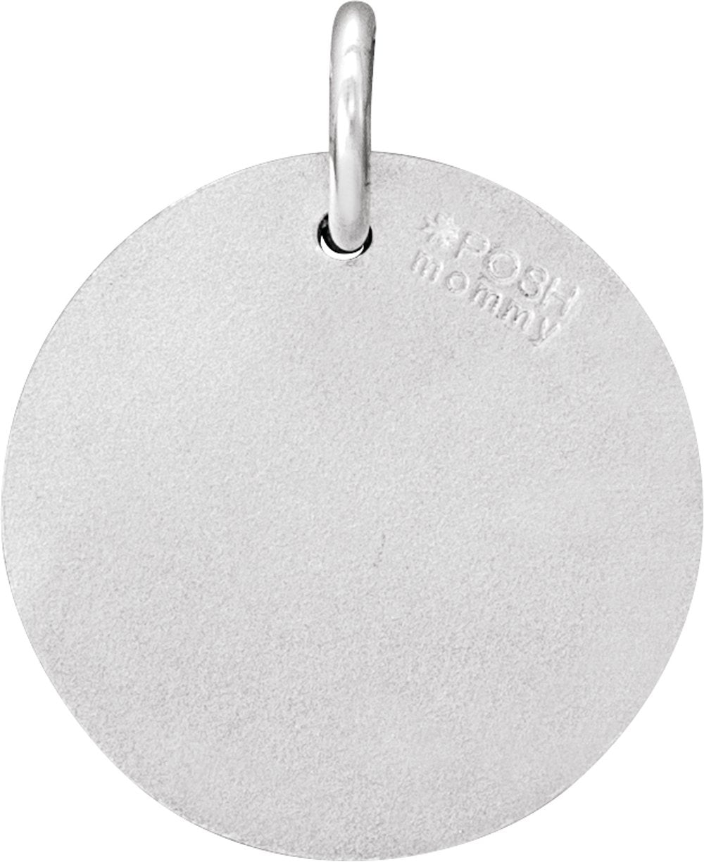 14K White 1/1/10 CTW Natural Diamond Posh Mommy® Initial M Pendant