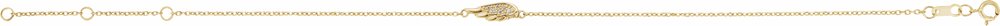14K Yellow Gold .015 CTW Natural Diamond Angel Wing 6 1/2-7 1/2" Bracelet