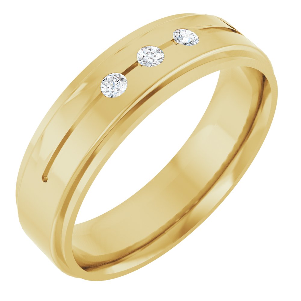 14K Yellow Gold .08 CTW Natural Diamond Band Size 10