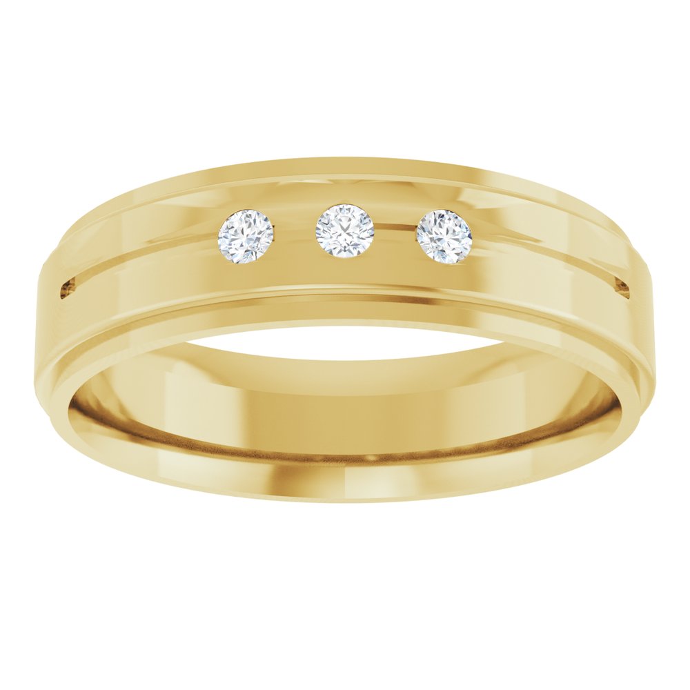 14K Yellow Gold .08 CTW Natural Diamond Band Size 10