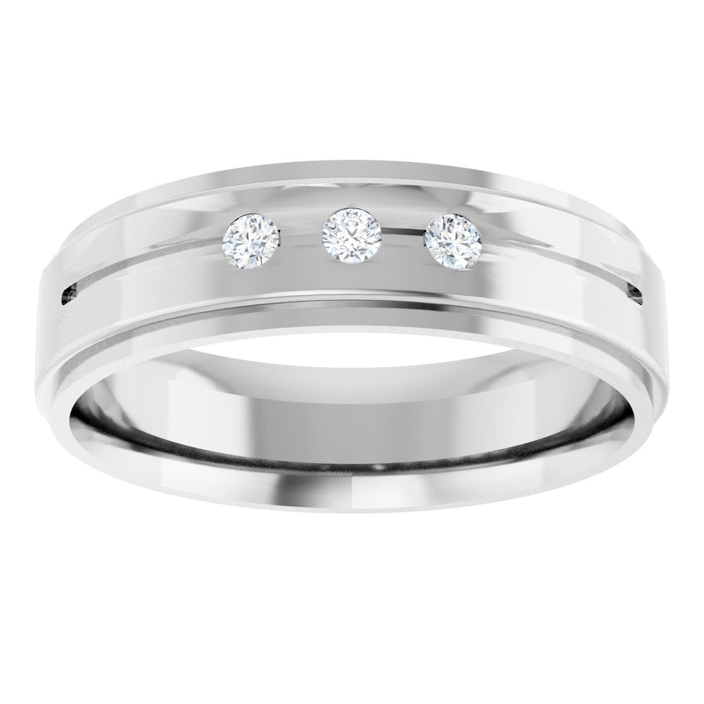 14K White Gold .08 CTW Natural Diamond Band Size 7