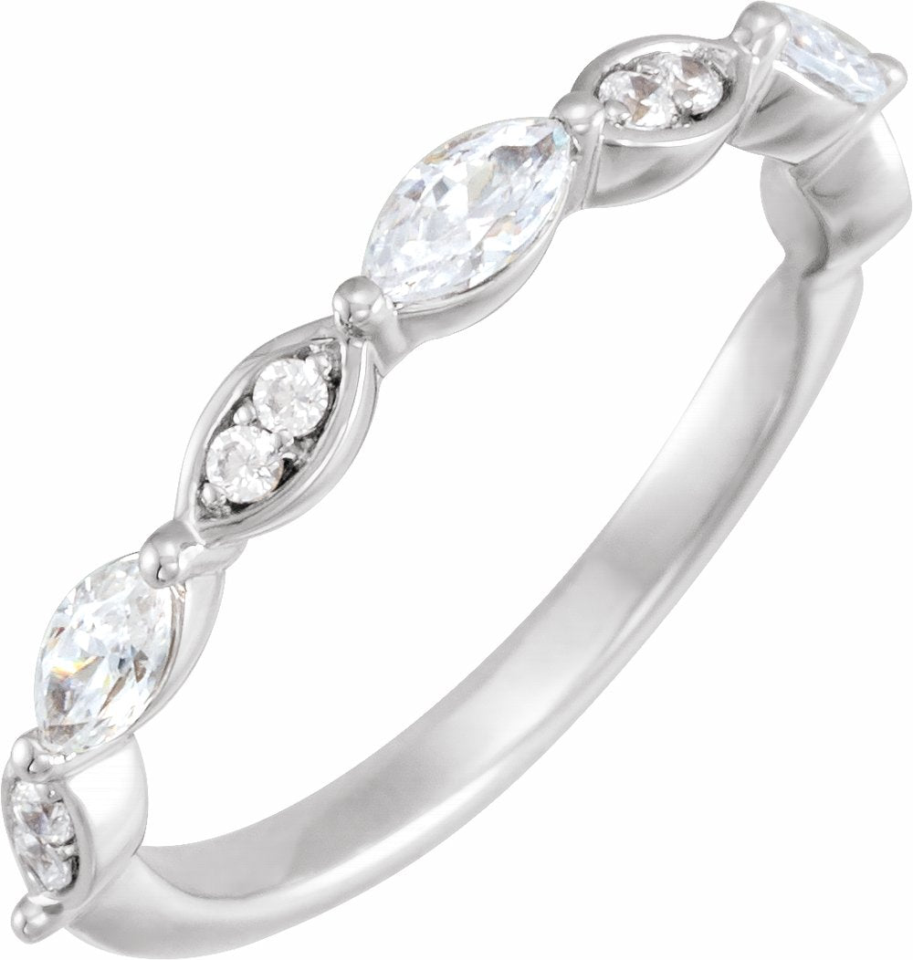 14K White 1/2 CTW Natural Diamond Anniversary Band