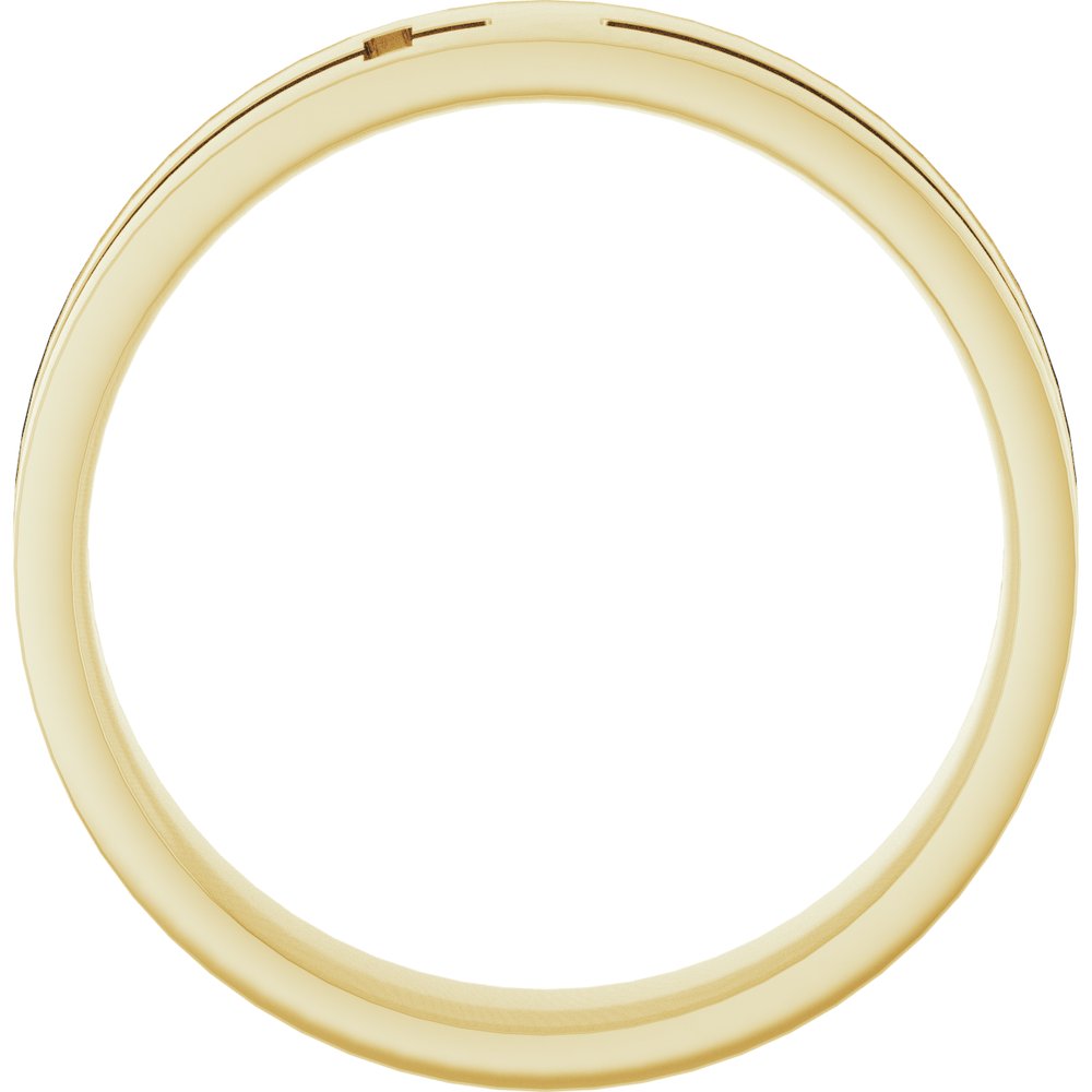 10K Yellow Gold 6 mm Cross Flat Band Size 11