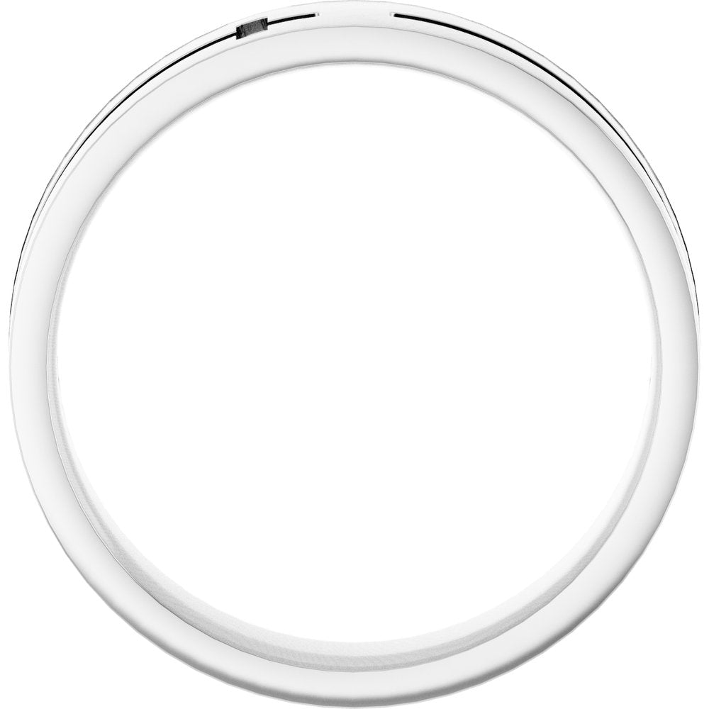 14K White Gold 6 mm Cross Flat Band Size 7