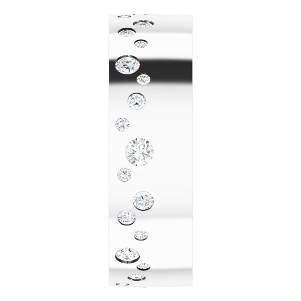14K White 3/8 CTW Natural Diamond Band