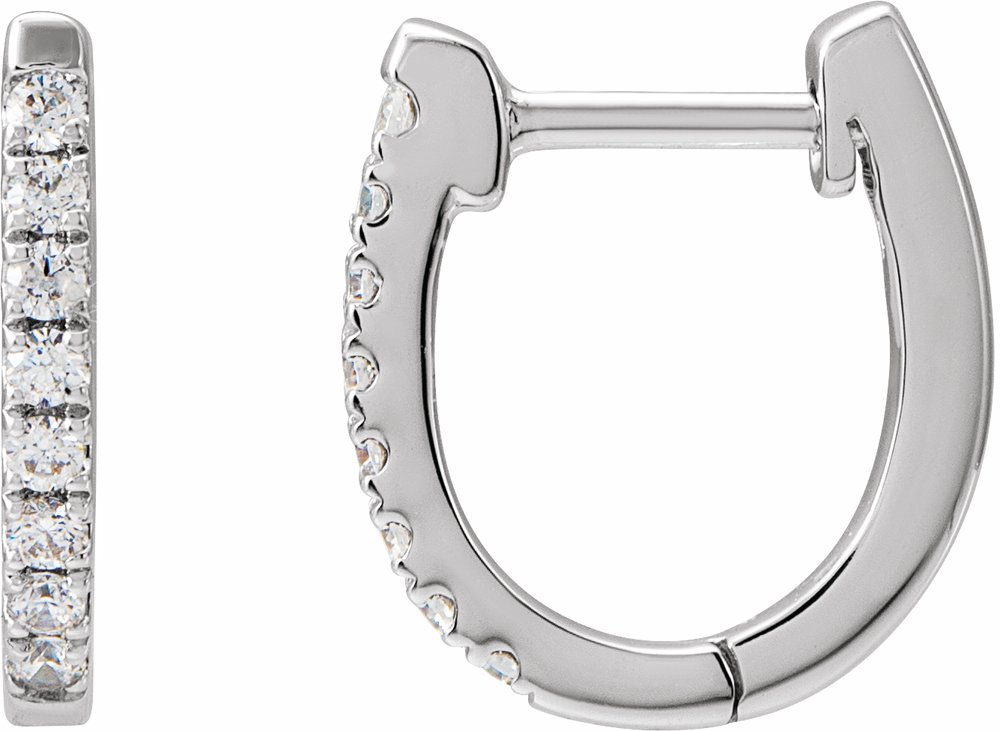 14K White Gold 1/6 CTW Natural Diamond Hoop Earrings