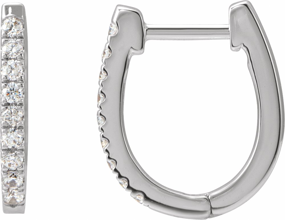 14K White Gold 1/5 CTW Natural Diamond Hoop Earrings