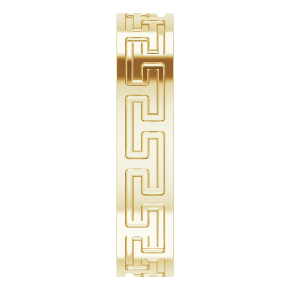 14K Yellow Gold 5 mm Greek Key Flat Band Size 8.5