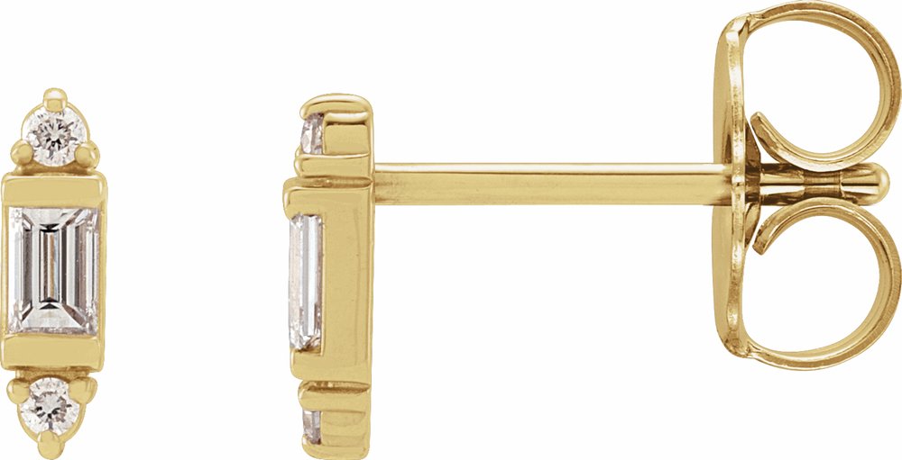 14K Yellow Gold 1/10 CTW Natural Diamond Earrings