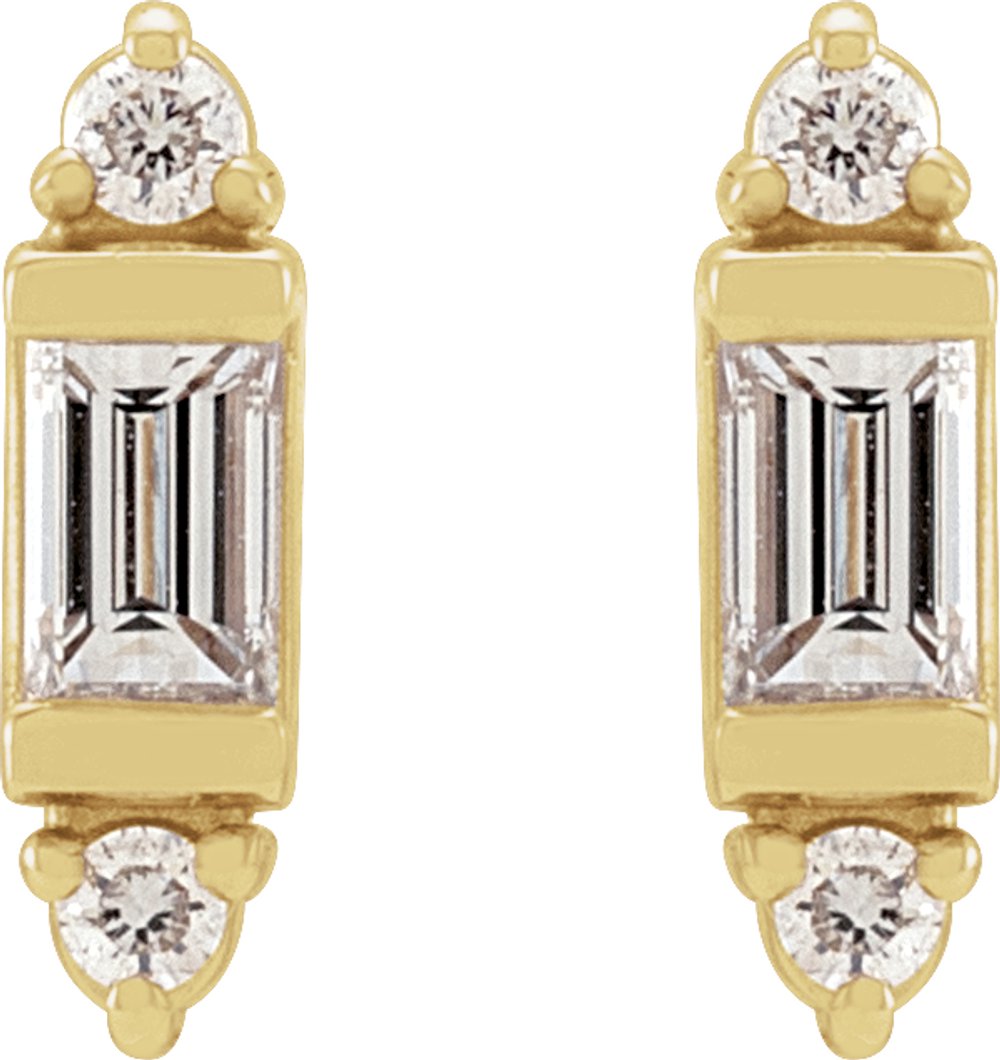 14K Yellow Gold 1/10 CTW Natural Diamond Earrings
