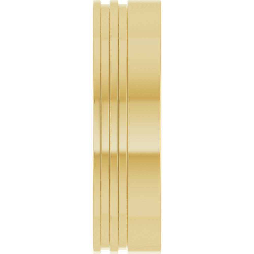 14K Yellow Gold 6 mm Grooved Flat Band Size 8