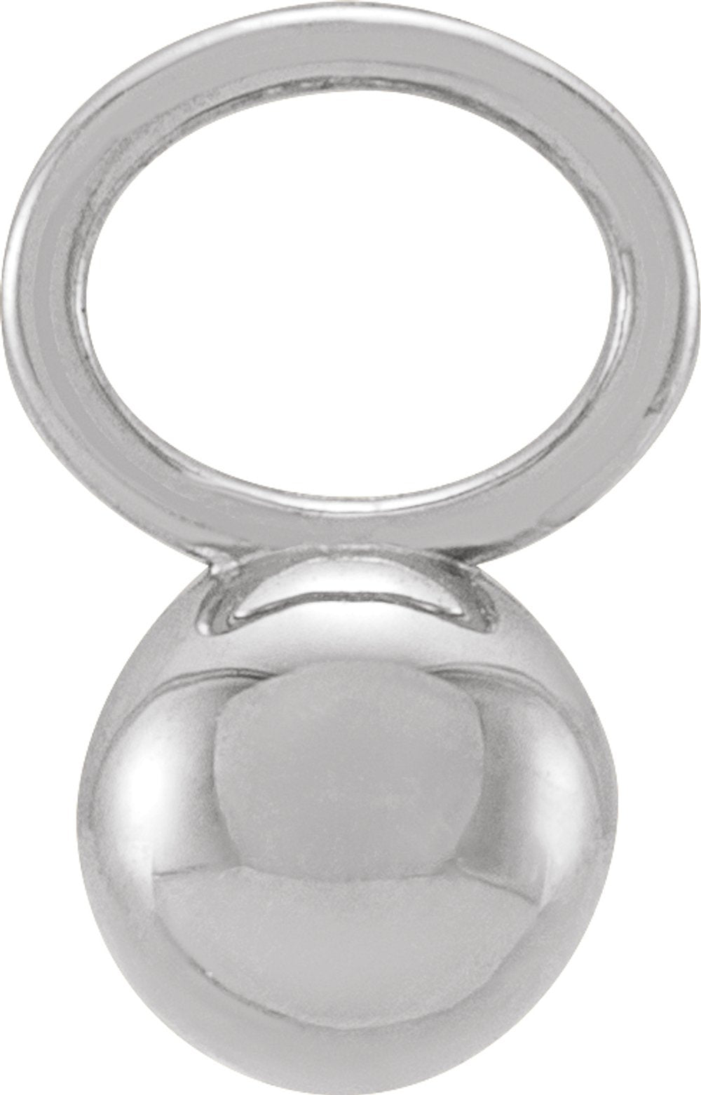 10K White 4 mm Ball Hoop Dangle