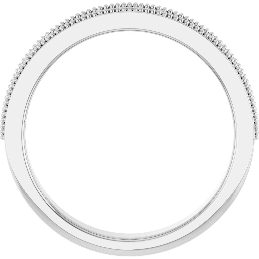 14K White 1/8 CTW Natural Diamond Milgrain Anniversary Band