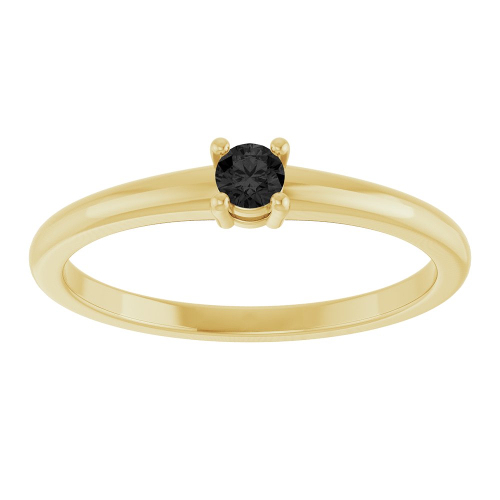 14K Yellow Gold Natural Black Onyx Ring